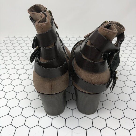 Madden Girl Faux Leather Strappy Ankle Booties 9.5 - Picture 5 of 9